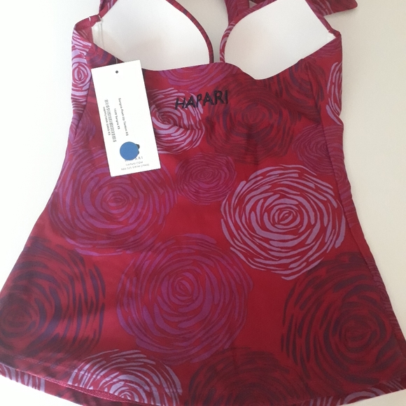 Hapari Swim Hapari Pink Sangria Halter Top Tankini Swimsuit New